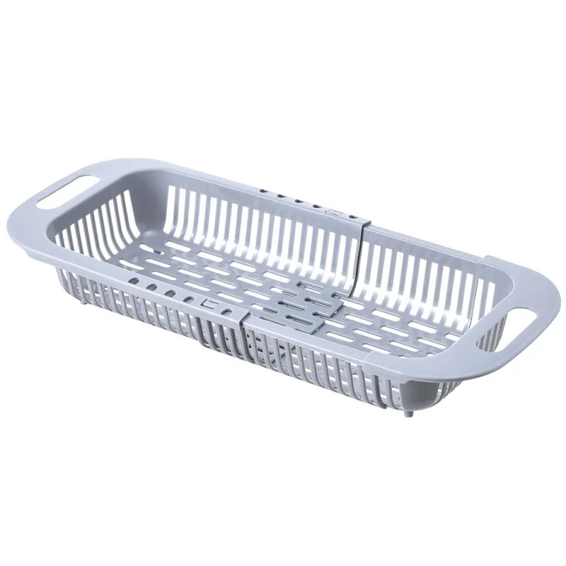 Kitchen Organizer Soap Sponge Holder Adjustable Vegetable Drain Basket Sink Rack Telescopic Drain Rack Kitchen Organizer Gadgets
