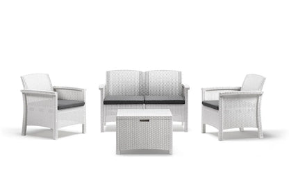 Set Giardino BICA 'Venezia II' 4 Posti - Polipropilene Effetto Rattan con Cuscini