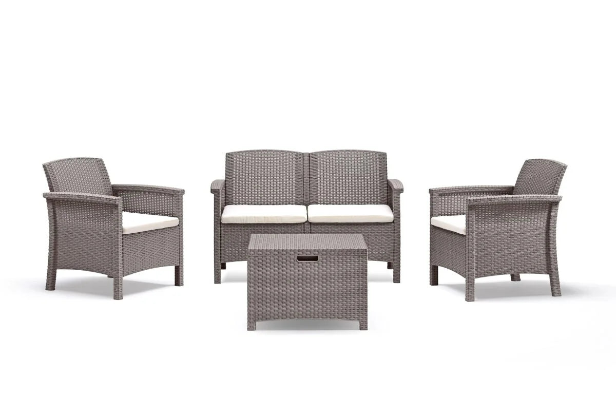 Set Giardino BICA 'Venezia II' 4 Posti - Polipropilene Effetto Rattan con Cuscini