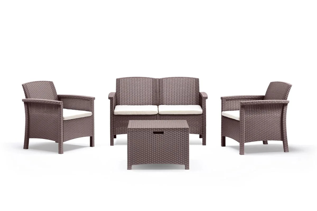 Set Giardino BICA 'Venezia II' 4 Posti - Polipropilene Effetto Rattan con Cuscini