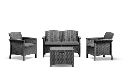 Set Giardino BICA 'Venezia II' 4 Posti - Polipropilene Effetto Rattan con Cuscini
