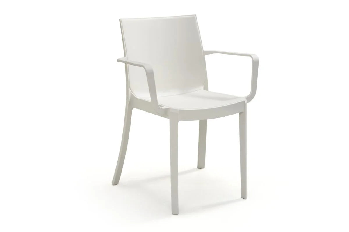 Sedia Impilabile VICTORIA con Braccioli - Polipropilene, Finitura Matt - Uso Interno/Esterno - cm 58x55x82h