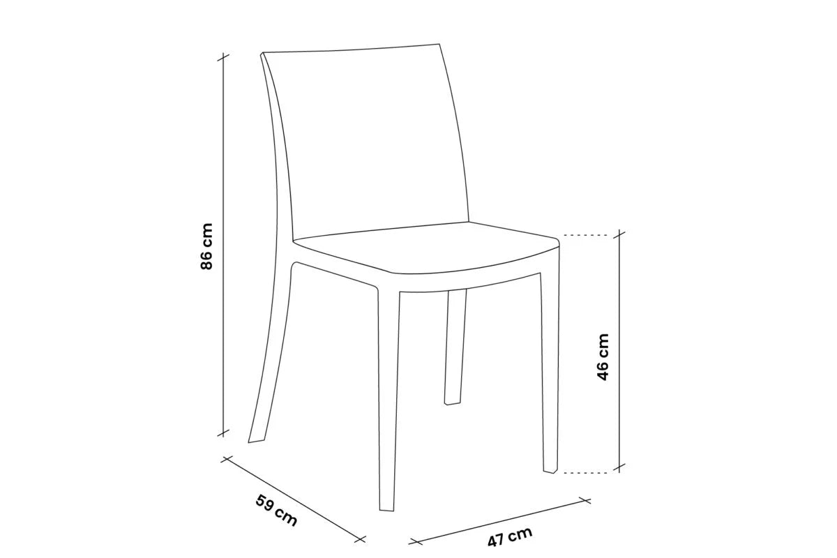 Sedia Impilabile VIRGINIA - Polipropilene, Finitura Rattan - Uso Contract Interno/Esterno - cm 47x59x86h