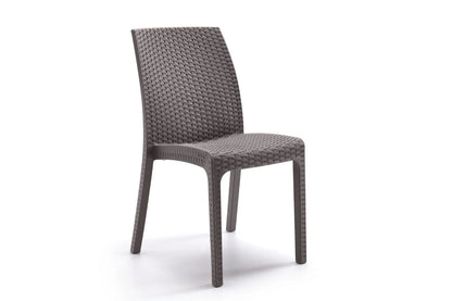 Sedia Impilabile VIRGINIA - Polipropilene, Finitura Rattan - Uso Contract Interno/Esterno - cm 47x59x86h