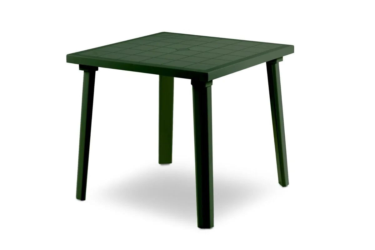 Tavolo da Giardino Quadrato 80x80 cm WEEKEND - Polipropilene Lucido, Resina Riciclabile - per Esterno e Interno