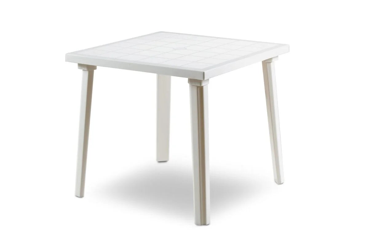 Tavolo da Giardino Quadrato 80x80 cm WEEKEND - Polipropilene Lucido, Resina Riciclabile - per Esterno e Interno