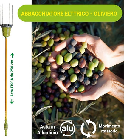 Abbacchiatore elettrico - "Oliviero Synthesis" - asta fissa cm. 250