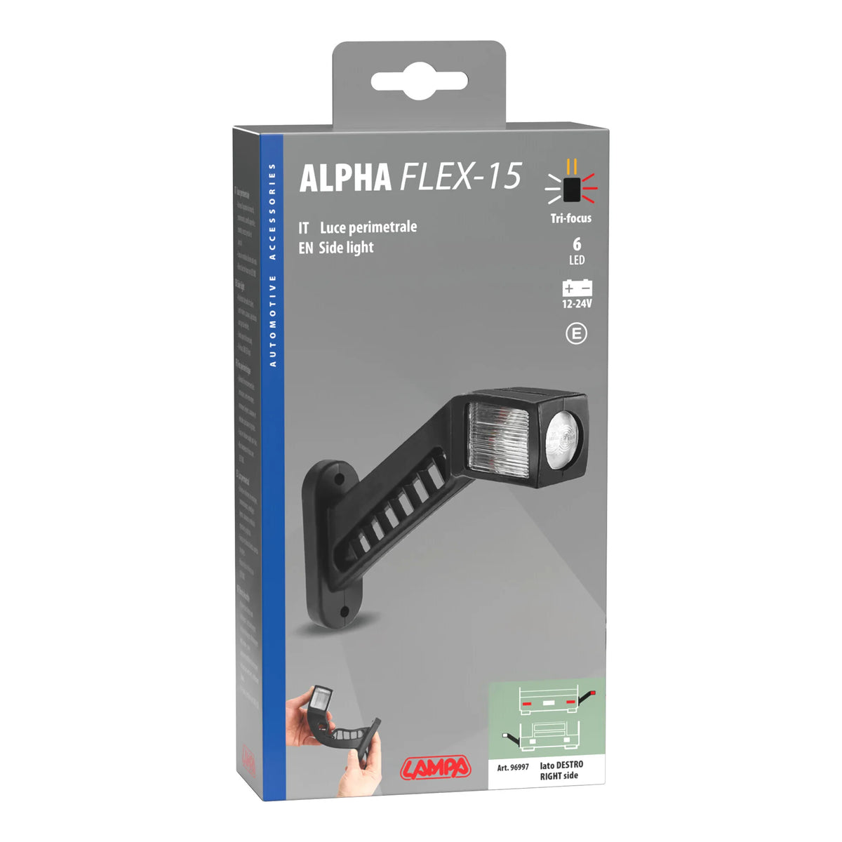 La confezione di Alpha Flex 15, luce ingombro - 6 Led, vista 2