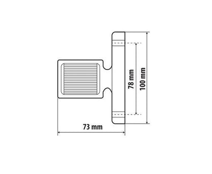 Disegno tecnico quotato di Alpha Flex 7, luce ingombro - 6 Led, con le misure, vista 2