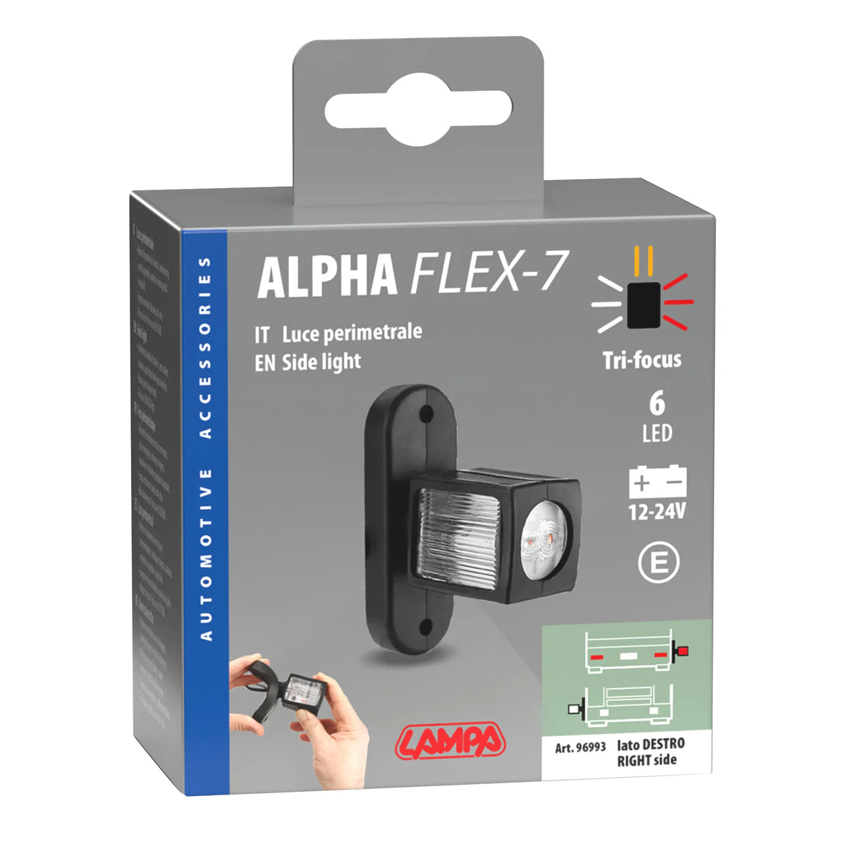 La confezione di Alpha Flex 7, luce ingombro - 6 Led, vista 2
