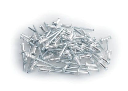 Aluminium Rivets, set 50 rivetti Graf per portatarga — rivetti in alluminio misura 4,8 x 12 mm