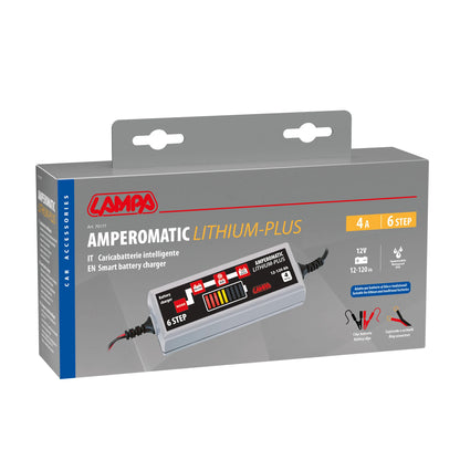 La confezione di Amperomatic Lithium-Plus, caricabatteria intelligente, 12V