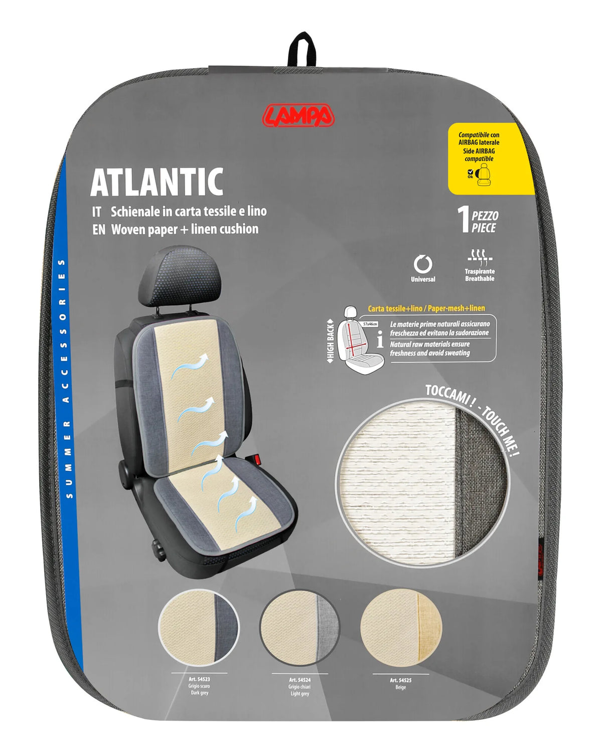 La confezione di Atlantic, schienale in carta tessile e lino - Grigio scuro