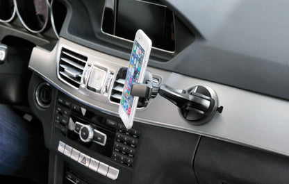 Atmos Fin, porta telefono con ventosa adesiva montato sul veicolo