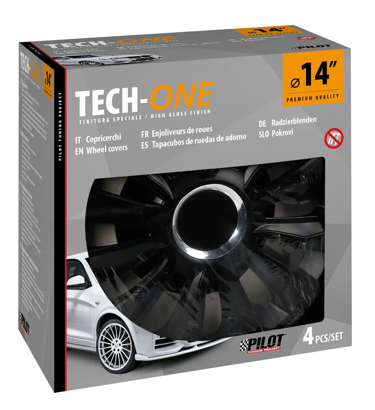 La confezione di Avalone Pro Black - Set 4 copricerchi - Ø