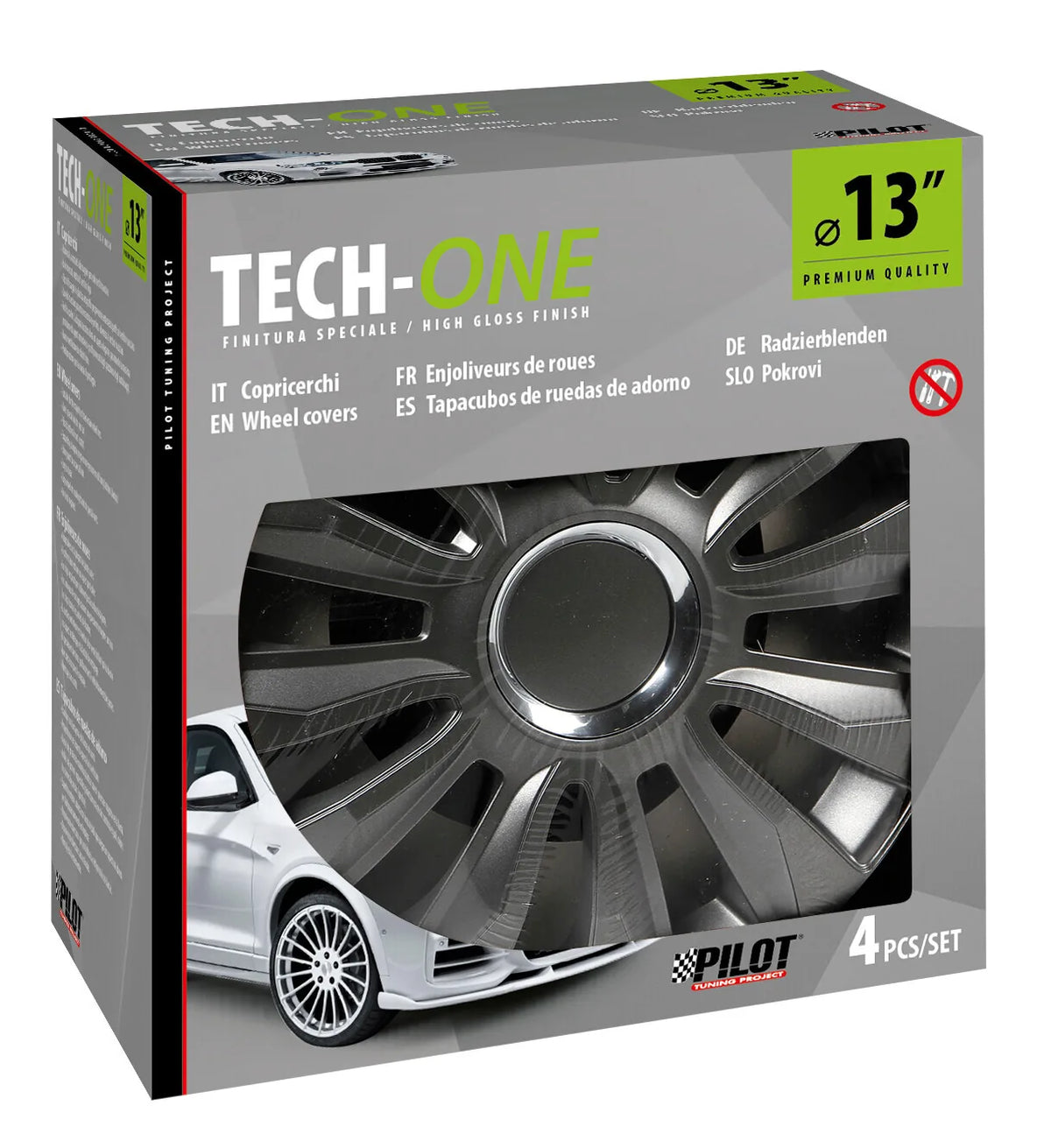 La confezione di Avalone Pro Dark - Set 4 copricerchi - Ø