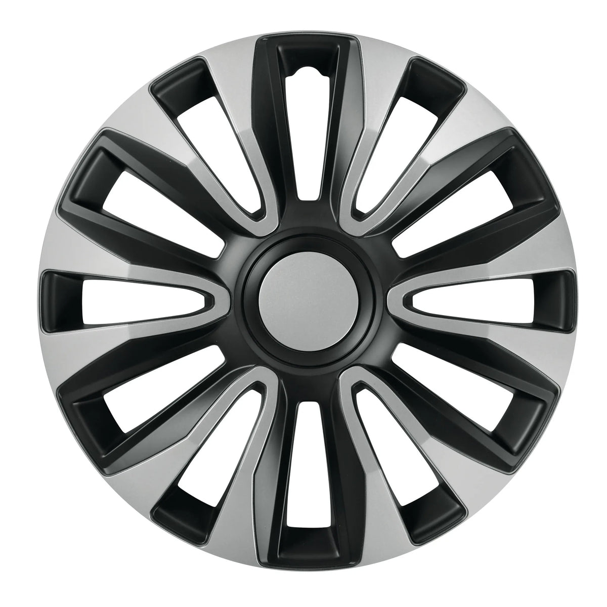 Avalone Silver & Black - Set 4 copricerchi - Ø — set 4 copricerchi In ABS, verniciatura doppio strato