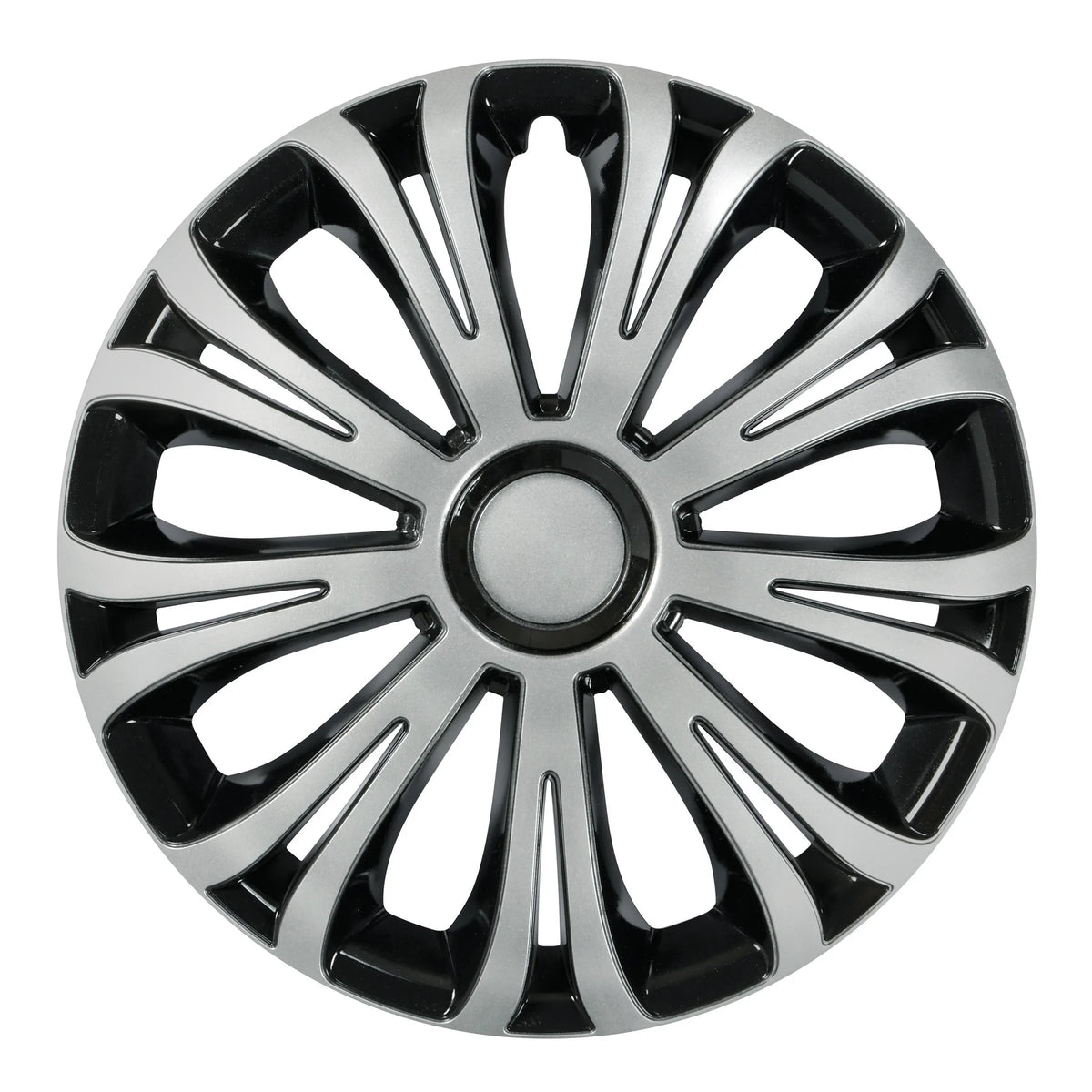 Avera Silver & Black - Set 4 copricerchi - Ø — set 4 copricerchi In ABS, verniciatura doppio strato