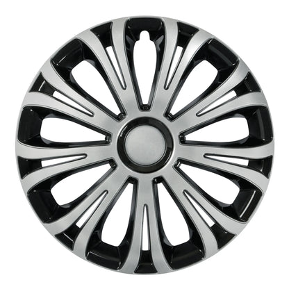 Avera Silver & Black - Set 4 copricerchi - Ø — set 4 copricerchi In ABS, verniciatura doppio strato