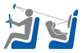 Disegno tecnico quotato di Baby Safety View, specchio retrovisore grandangolare, con le misure