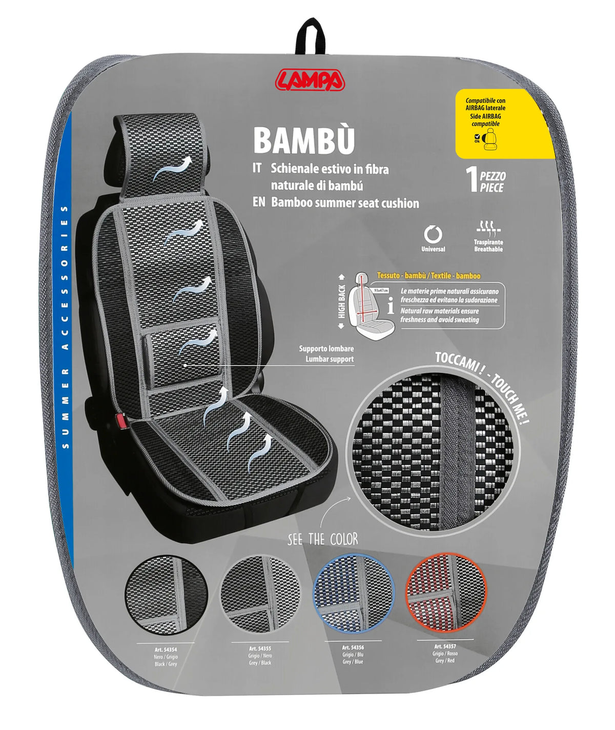 La confezione di Bambù, schienale estivo in fibra naturale di bambù