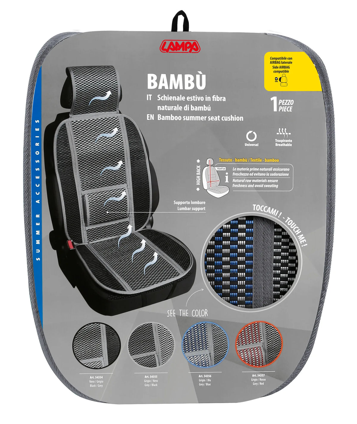 La confezione di Bambù, schienale estivo in fibra naturale di bambù