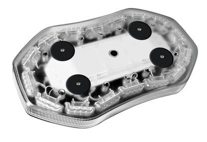 Barra lampeggiante arancio a 64 led, 10/30V - Base magnetica — design compatto