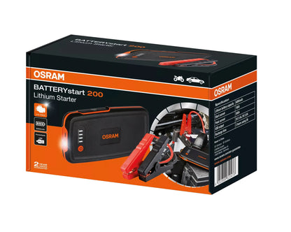 La confezione di BATTERYstart 200, avviatore di emergenza con funzione power