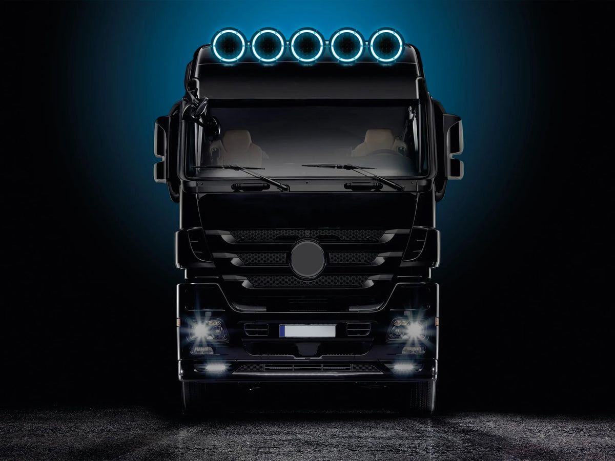 Bextar, proiettore supplementare a 62 Led - 12/24V - Ø 195 montato sul veicolo, vista 2