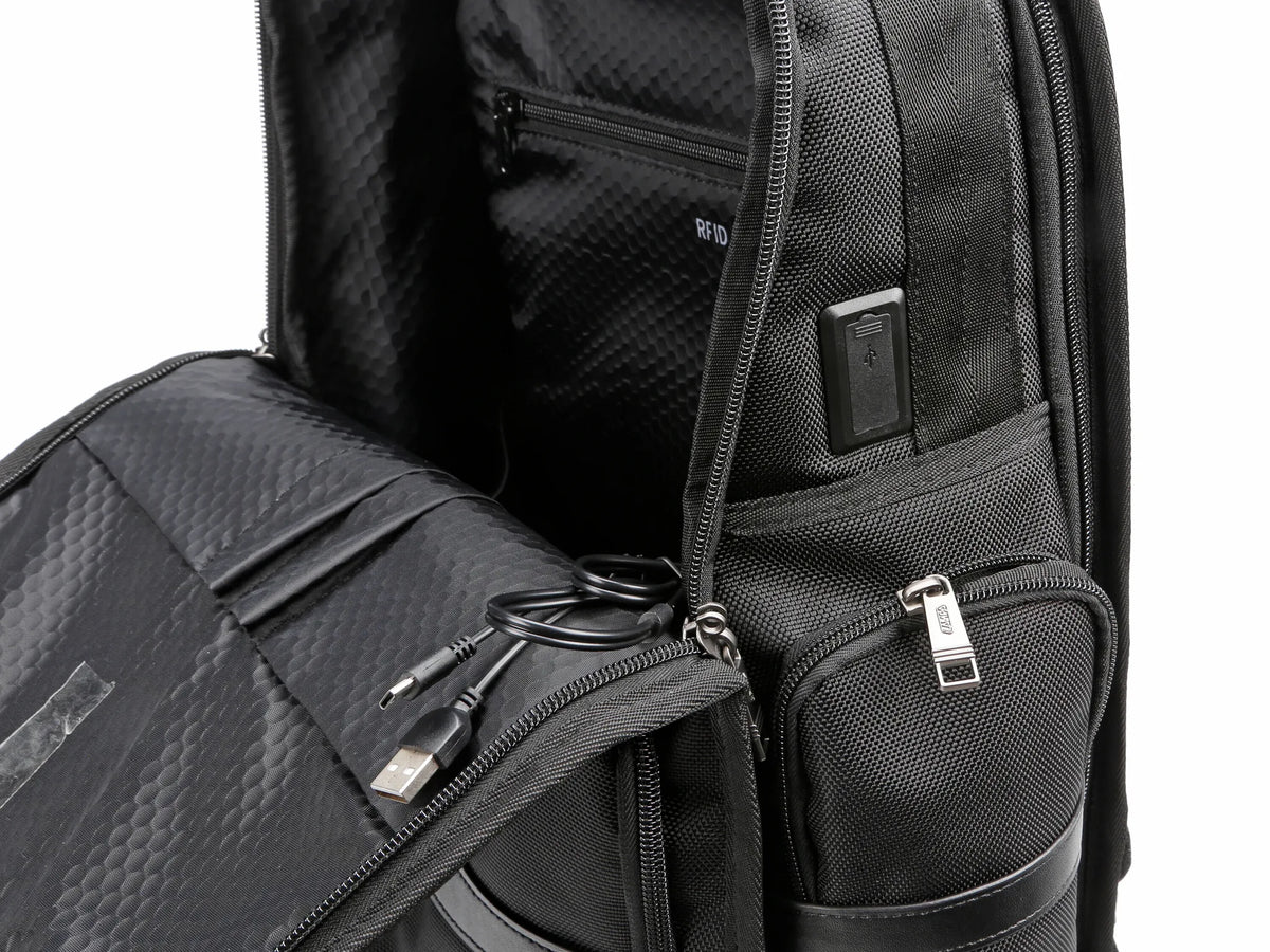 BK-01 Back Pack, Zaino multifunzione — 1 tasca per trolley + tasca nascosta