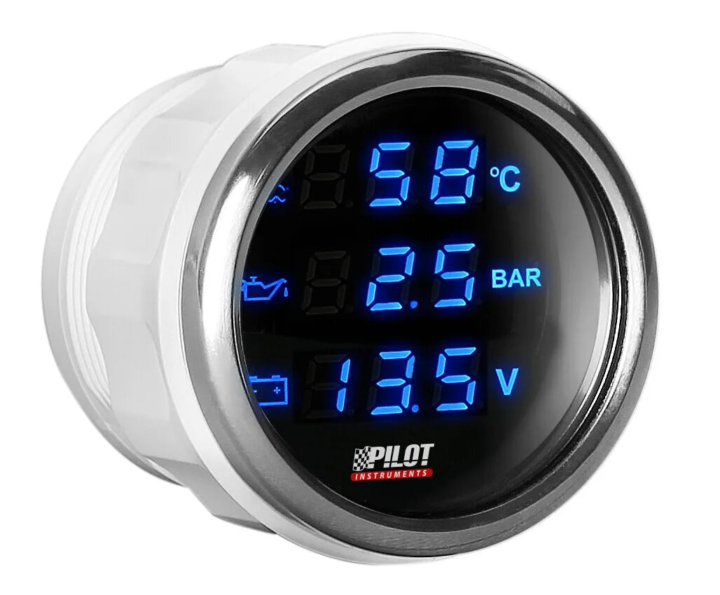 Black Digital Gauge Series, Manometro 3 in 1 - Ø 2” (52 mm) — manometro composto da: