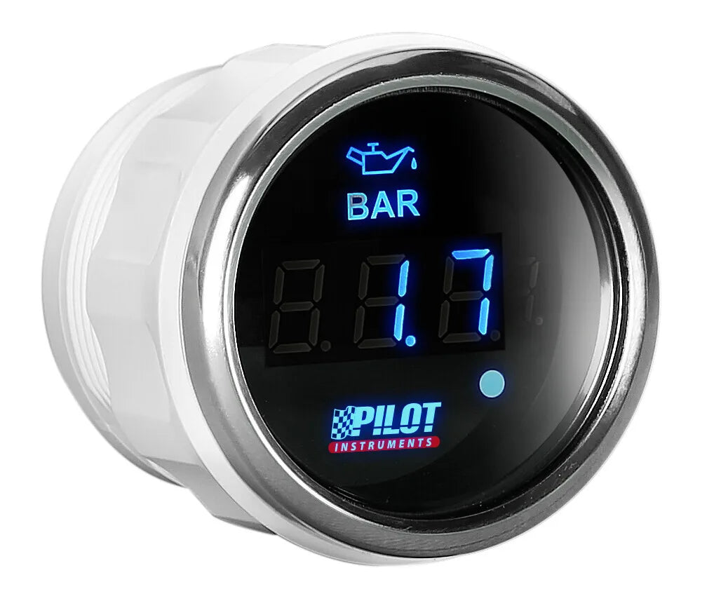 Black Digital Gauge Series, Pressione Olio - Ø 2” (52 mm) — indicatore da 0 a 10 bar