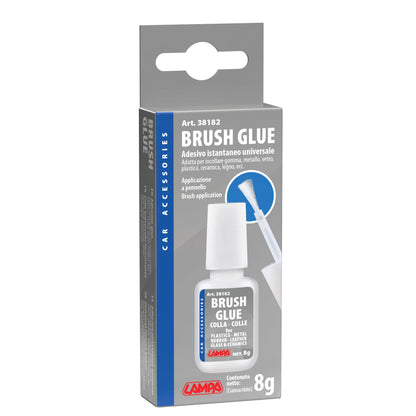 La confezione di Brush Glue, colla istantanea universale con pennello