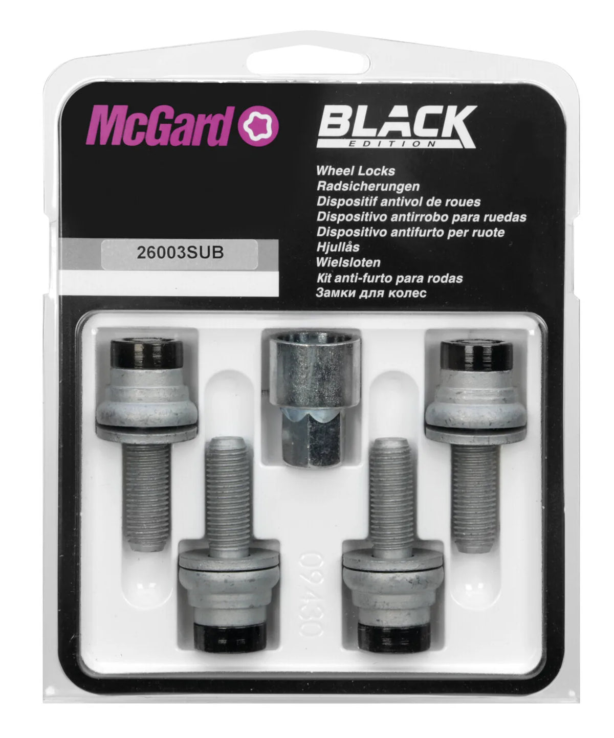 La confezione di Bulloni piatti con rondella, kit 4 pz - Black Edition