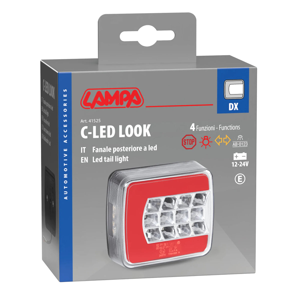 La confezione di C-Led Look, fanale posteriore Led 4 funzioni, 12/24V