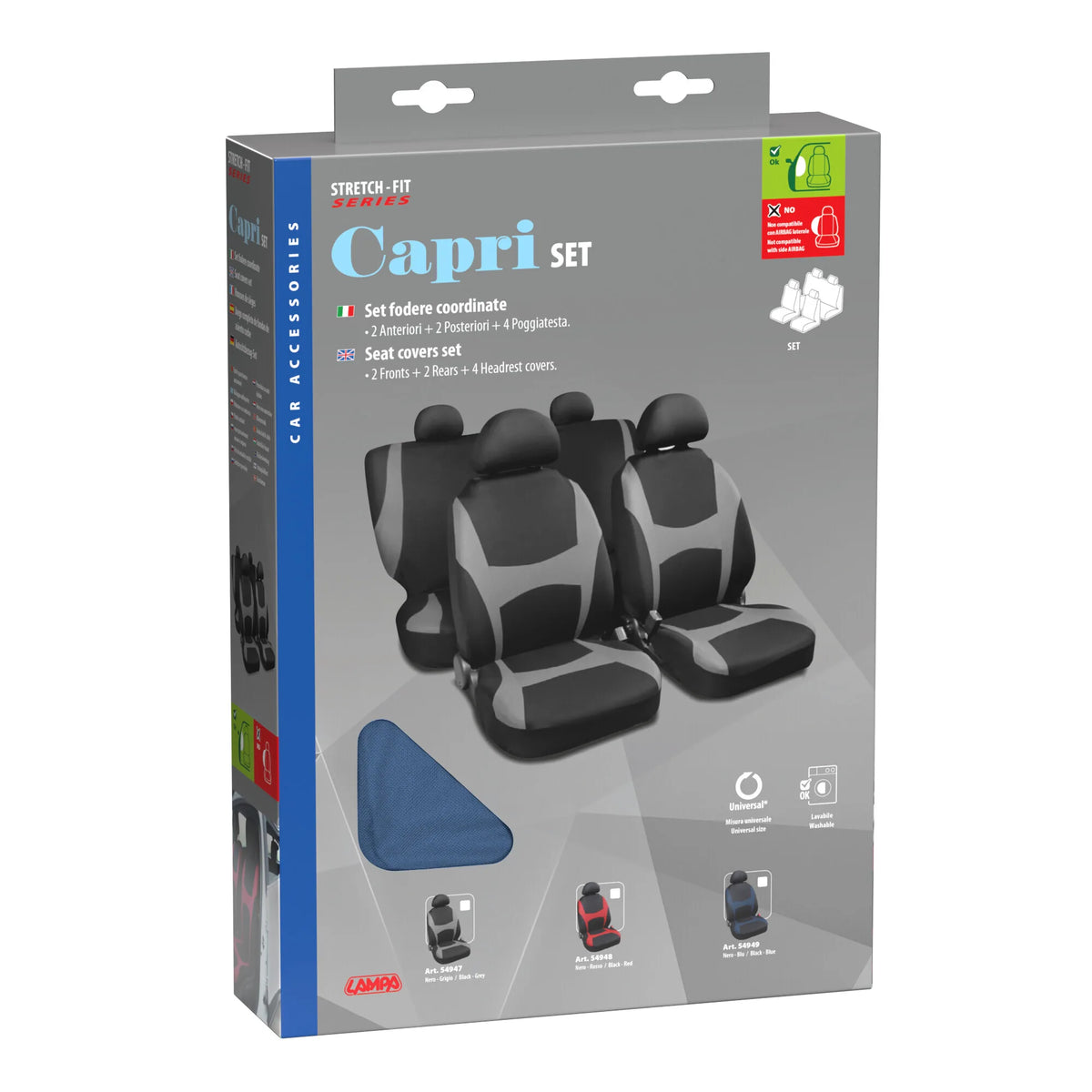 La confezione di Capri, set fodere coordinate - Nero/Grigio