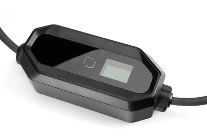 Carica batteria portatile per veicoli elettrici su fondo bianco, vista 4