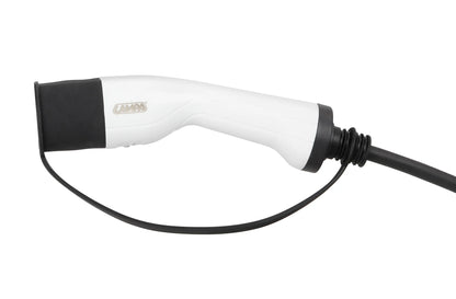 Carica batteria portatile per veicoli elettrici su fondo bianco, vista 6