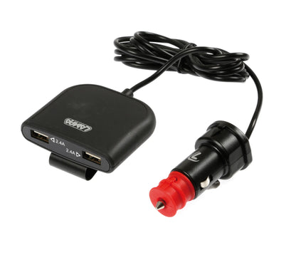 Caricabatteria 4 porte Usb con prolunga - Fast Charge - su fondo bianco