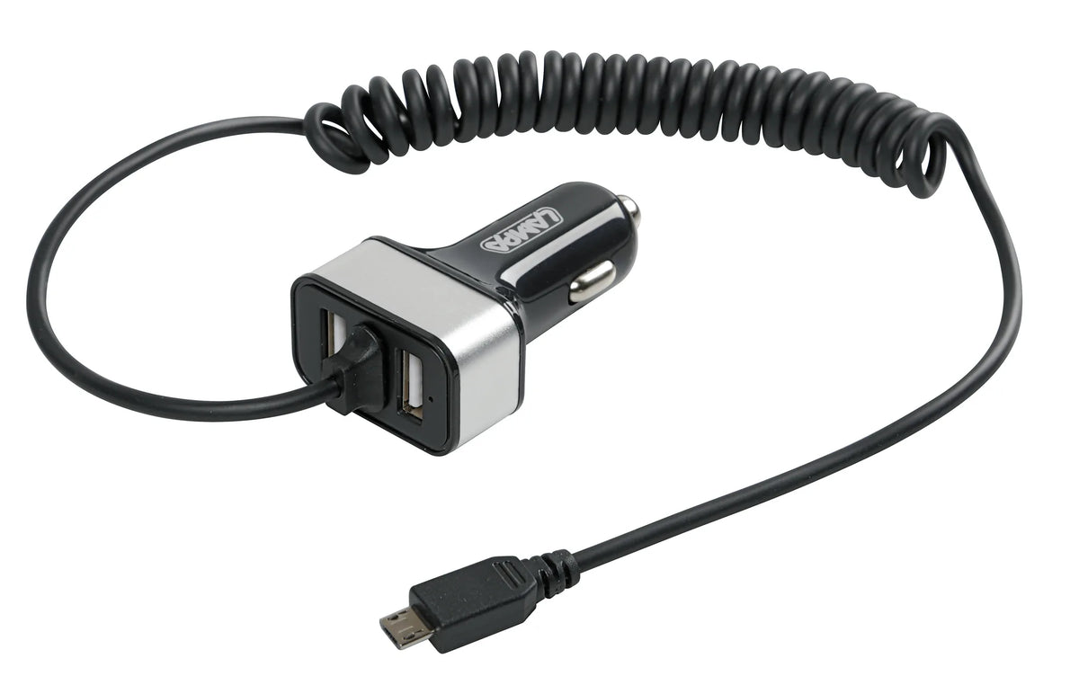 Caricabatteria Micro Usb con 2 porte Usb - 2400 mA — spia a led, protezione da sovraccarico, surriscaldamento, sovratensione…