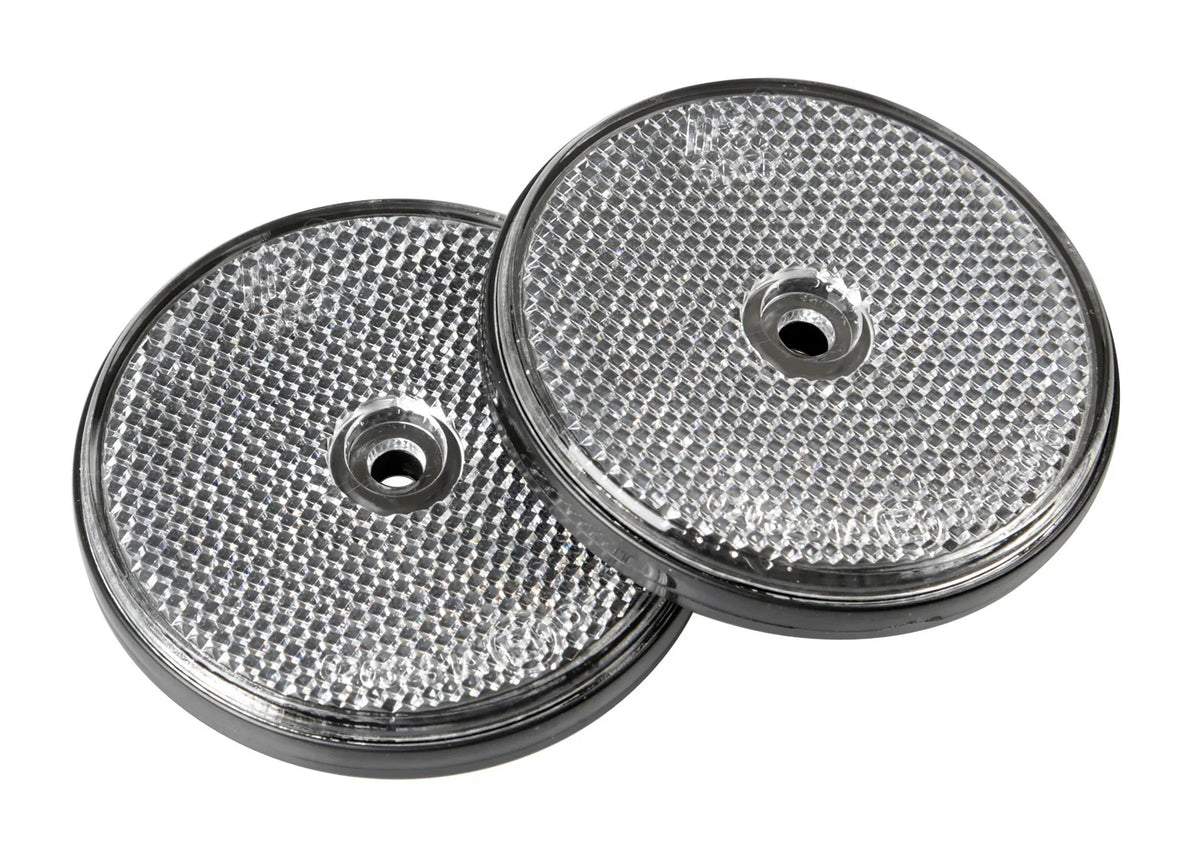 Catarifrangenti rotondi - Ø 65 mm — 2 pezzi. Omologati a norme europee. Fissaggio tramite viti (non incluse)