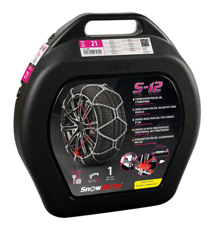 La confezione di Catene da neve SnowDrive S-12 per SUV, 4x4 e fuoristrada