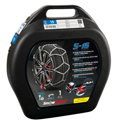La confezione di Catene da neve SnowDrive S-16 per furgoni, SUV e camper
