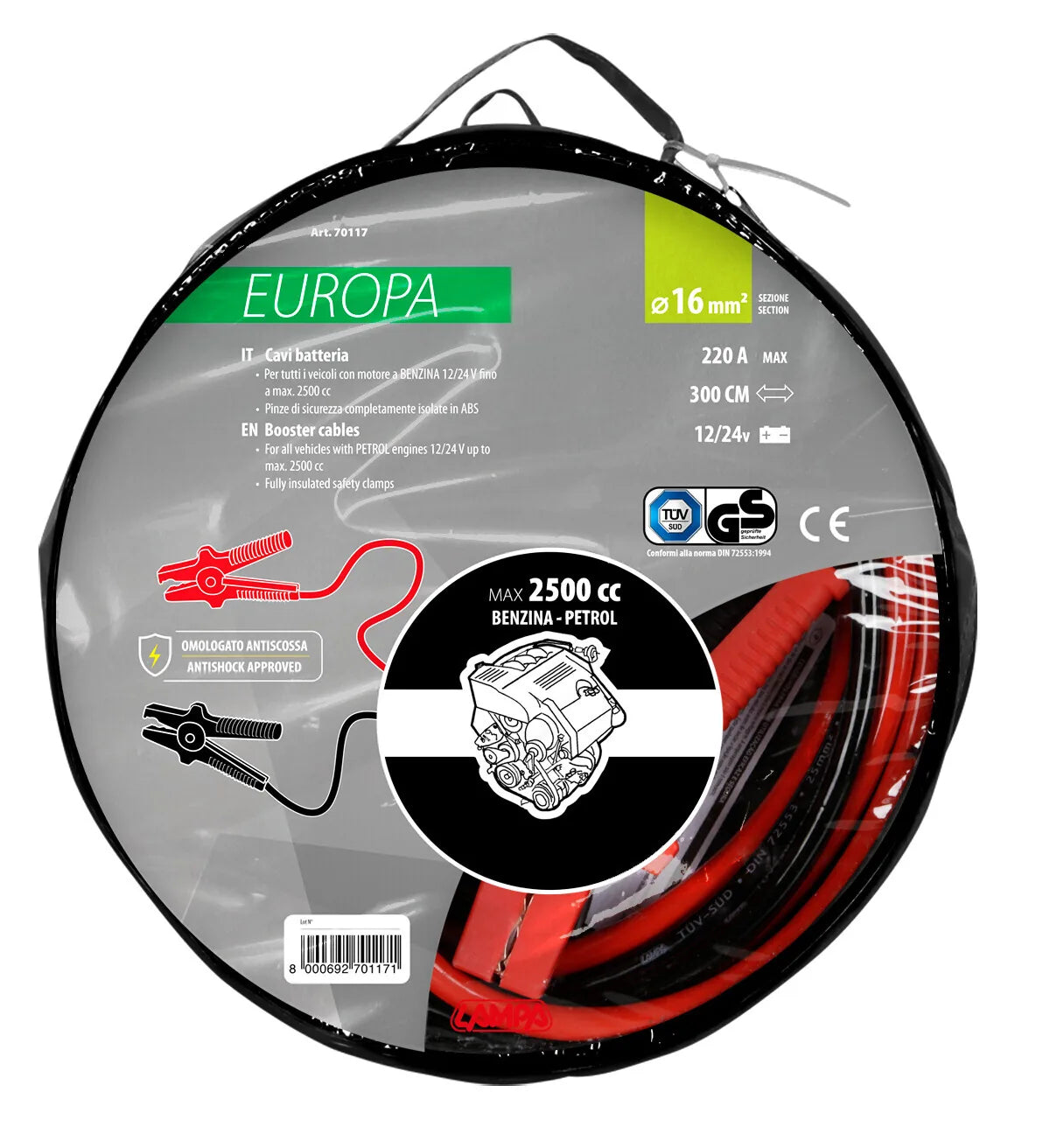 La confezione di Cavi Batteria Europa