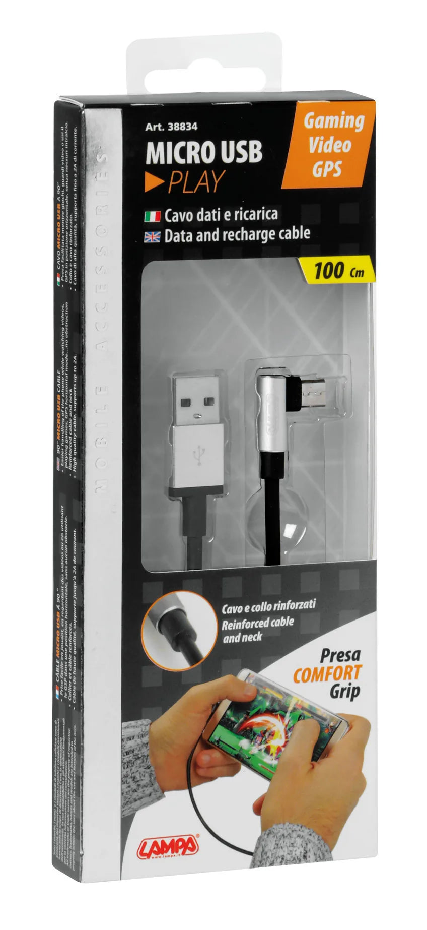 La confezione di Cavo 90° Usb > Micro Usb - 100 cm