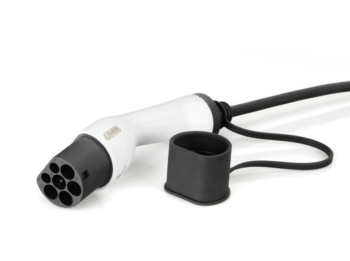 Cavo ricarica per veicoli elettrici - Monofase su fondo bianco, vista 4