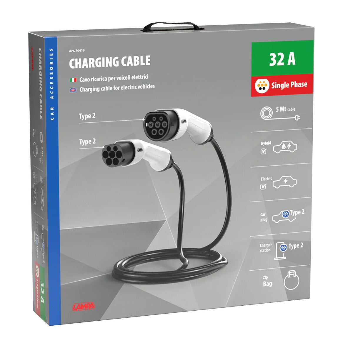 La confezione di Cavo ricarica per veicoli elettrici - Monofase