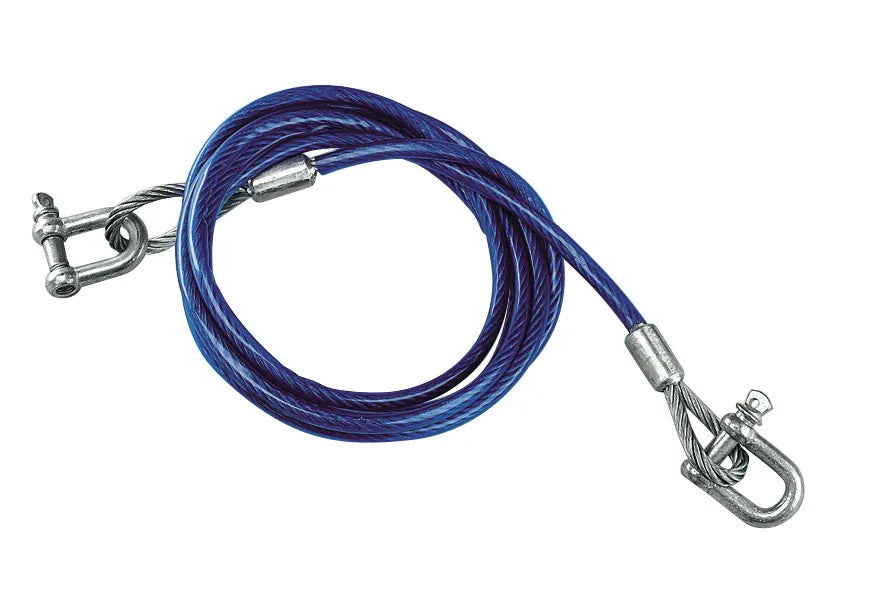 Cavo traino in acciaio 5000 kg — diametro 8 mm. Cavo plastificato da 3,5 mt