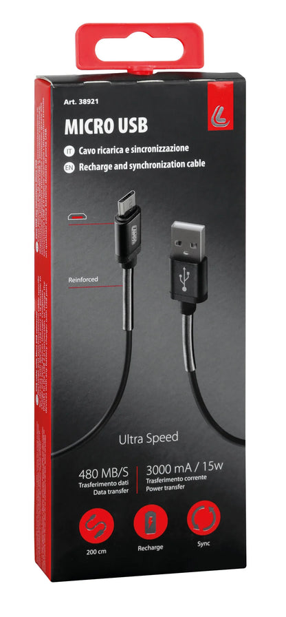 La confezione di Cavo Usb > Micro Usb - 200 cm