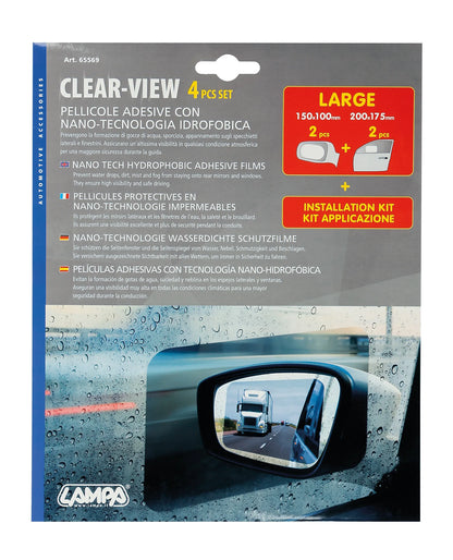 La confezione di Clear-View, set 4 pellicole adesive con nano-tecnologia, vista 2